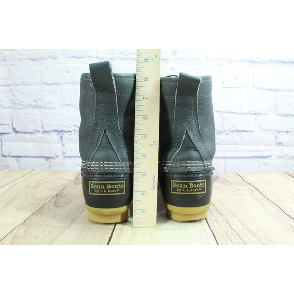 LL Bean Bean Boots 8" Fleece Lined Insulated Black Gum Slate Plaid 10 M - Picture 6 of 10